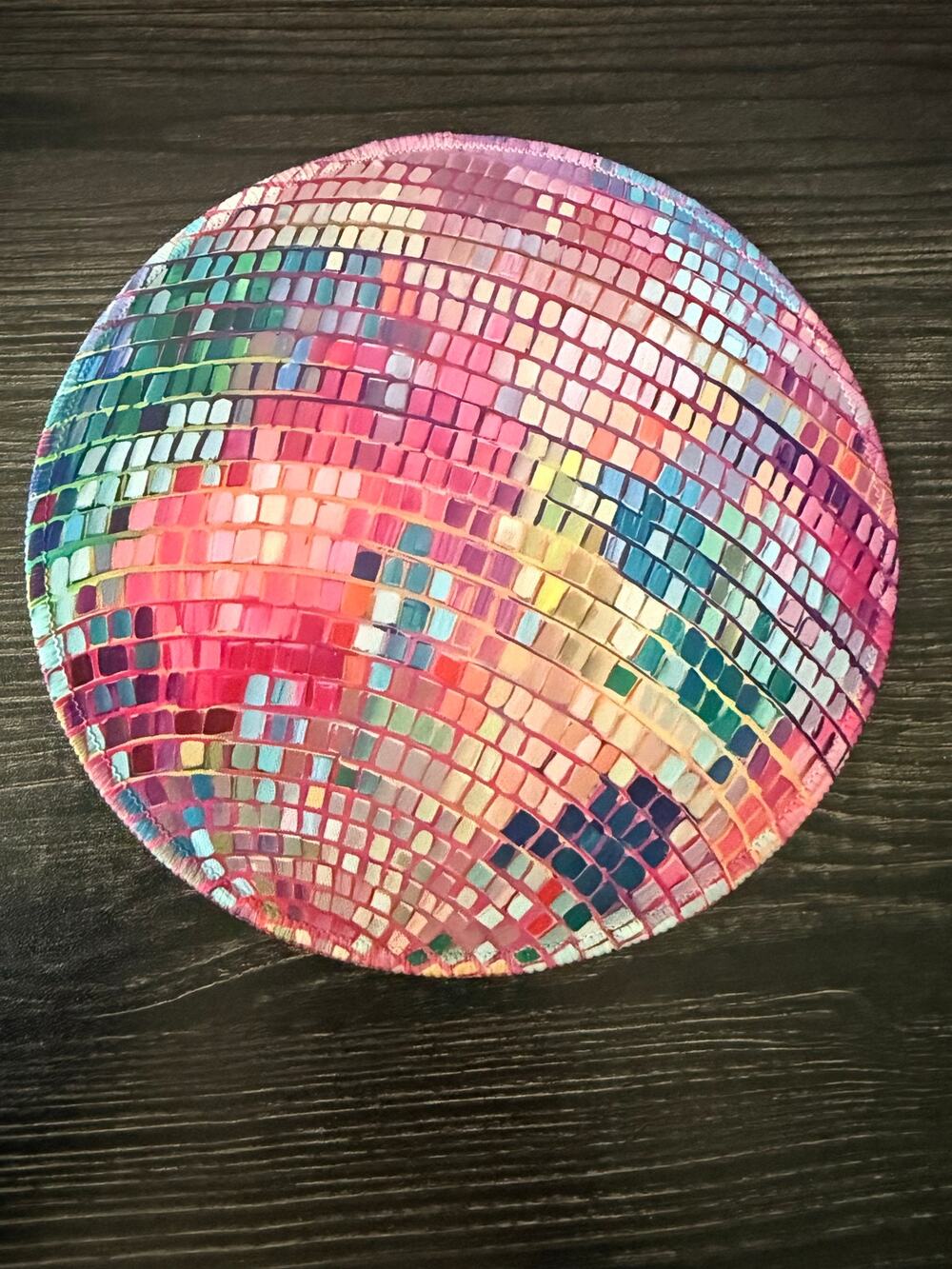 Painted Abstract Disco Ball Mousepad